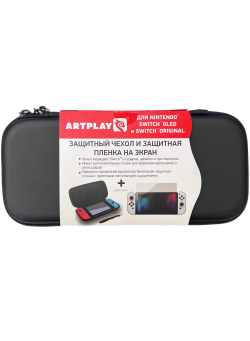 Чехол и защитная пленка Artplays для Nintendo Switch OLED черный (Nintendo Switch) 